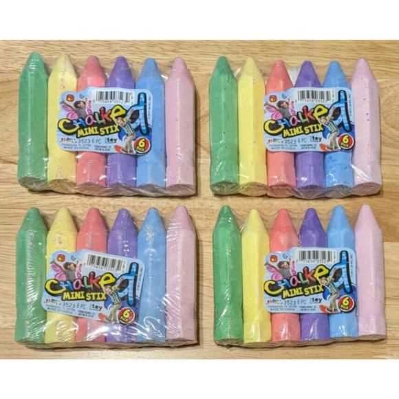 JA-RU Chalked Stix Sidewalk Chalk, 6 Per Pack, Kids 4 Pack Bundle (24 total) - Picture 2 of 5